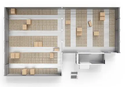 Arctic SuperStore with pallets and connector room